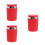 3Pièces Cendrier Rouge Abs+alliage Avec Couvercle Portable 5