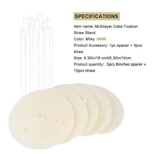 Ensemble Support À Gâteau Multicouche Disques 10 Pouces Pailles 1