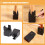 4Pièces Supports De Lit Ajustables En ABS Antidérapant Noir 9
