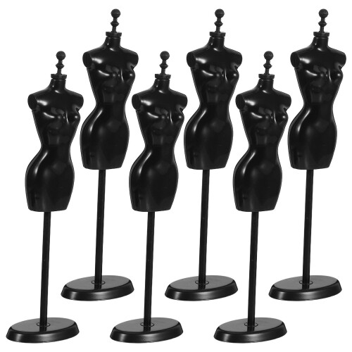 18Pièces Support Costume ABS Noir Adapté À Toutes Mini Poupées 1
