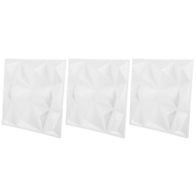3Pièces Panneaux Muraux 3D PVC Blanc Décor Intérieur Salon Bureau