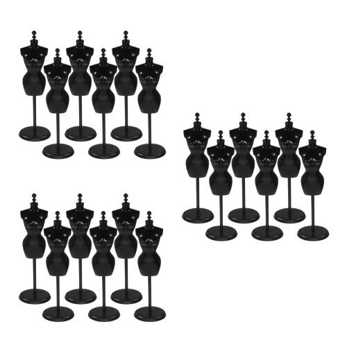 18Pièces Support Costume ABS Noir Adapté À Toutes Mini Poupées 2