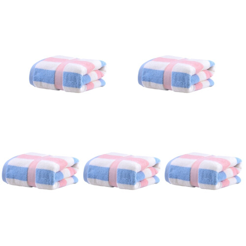 5Pièces Serviettes De Bain En Coton Pur Couleurs Multiples Absorbantes 2