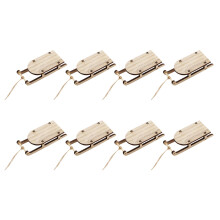 32Pcs Xmas Sleigh Ornaments Wooden Light Yellow Christmas Decor