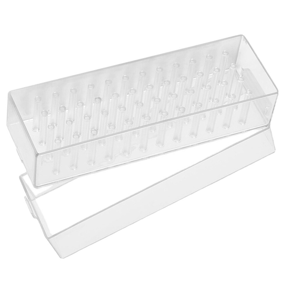 Solustre 3Pcs Nail Drill Bits Holder Transparent Storage Box For Grinding Heads