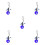 5Pcs Compact Blue Glass Evil Eye Charms Car Ornament Decor 6