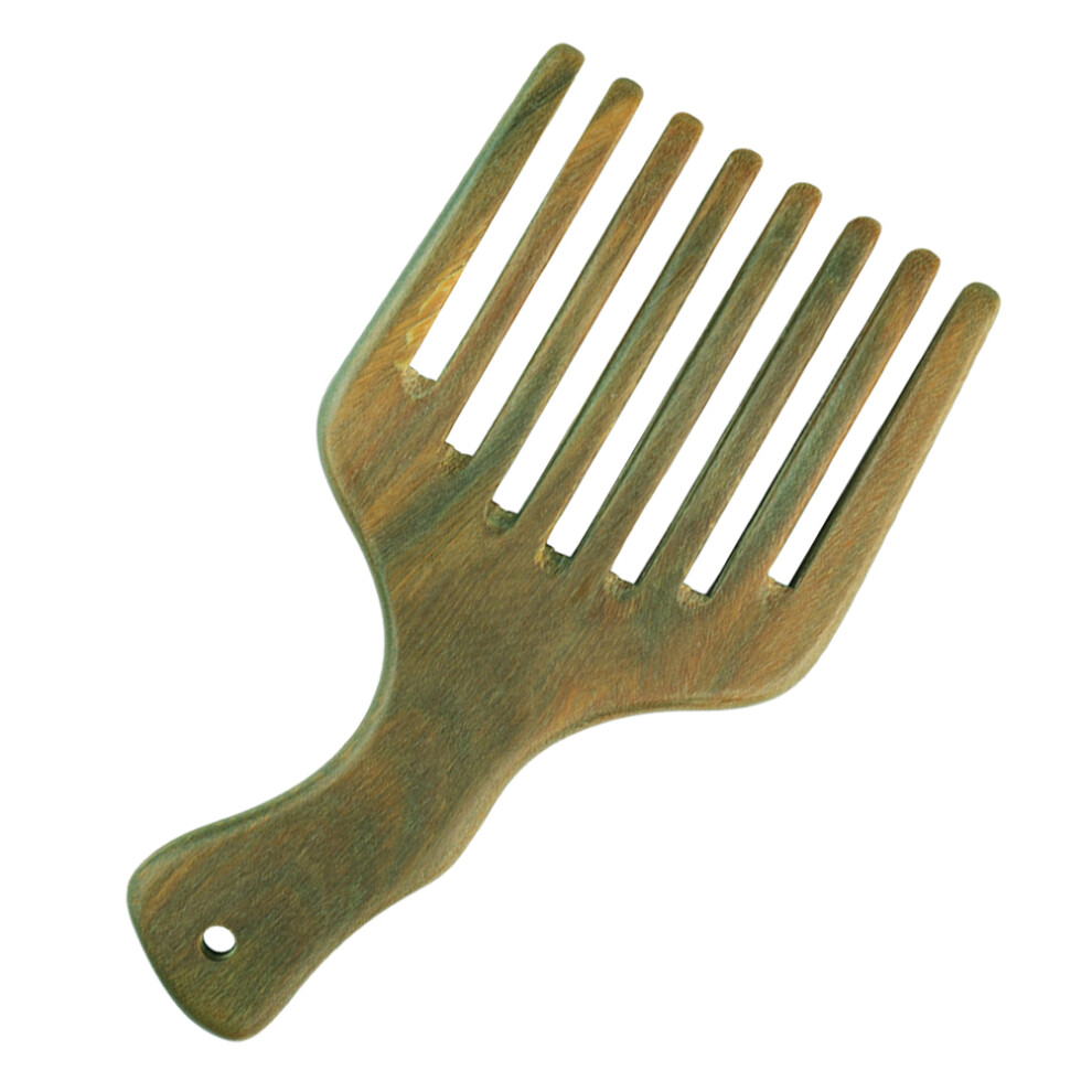 Artibetter Unisex 2Pcs Sandalwood Wide-Tooth Hair Combs Oil Hair Pick Anti-Static Wood