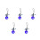 5Pcs Compact Blue Glass Evil Eye Charms Car Ornament Decor 4