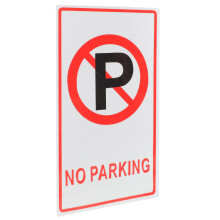 4Pcs No Parking Warning Signs Aluminum Signboards Assorted Colors