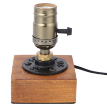 2Pcs Retro Industrial Desk Lamp Brown E27 Base for Living Room Decor