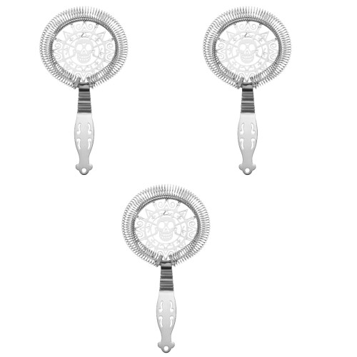 3Pcs Lightweight Silver Bar Bartenders Strainer Rustproof for Home Use 2