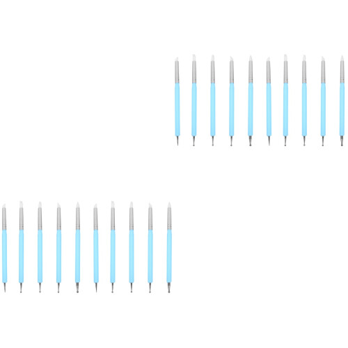 2Sets Reusable Sky-Blue Nail Art Pen Set for DIY Manicure Use 2