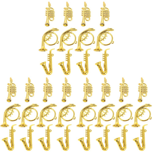 54Pcs Golden Plastic Mini Musical Instruments Set for Artistic Decor 2
