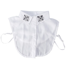 2Pcs Stylish White Detachable Half Shirt Collar for Girls and Women