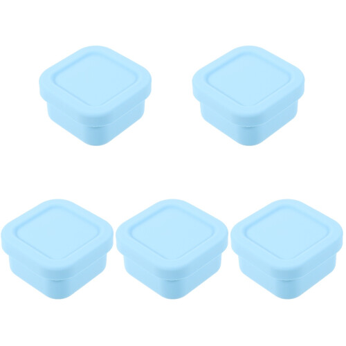 5Pcs Silicone Food Container With Lid Bento Lunch Box 2