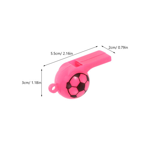 48 Pcs Plastic Whistles With Lanyard Soccer Pattern 1