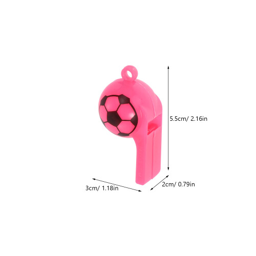 48 Pcs Plastic Whistles With Lanyard Soccer Pattern 2