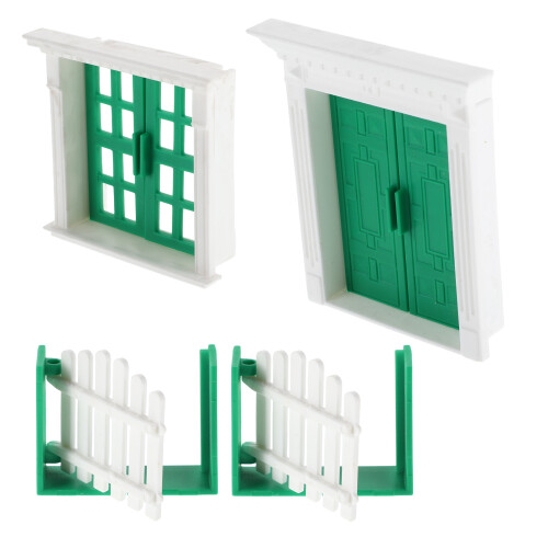 2 Sets Diy Miniature Doors Windows: Resin Model For Tiny House 1
