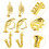 54Pcs Golden Plastic Mini Musical Instruments Set for Artistic Decor 2