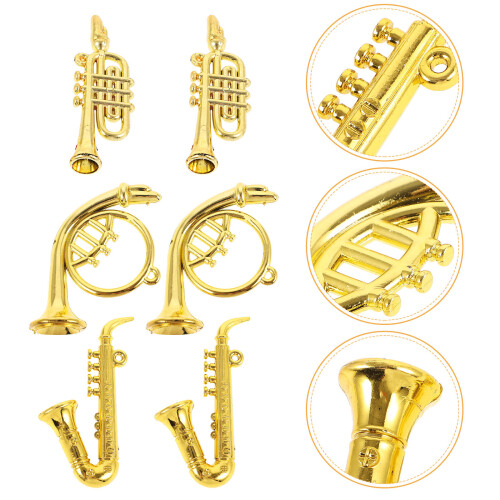54Pcs Golden Plastic Mini Musical Instruments Set for Artistic Decor 1