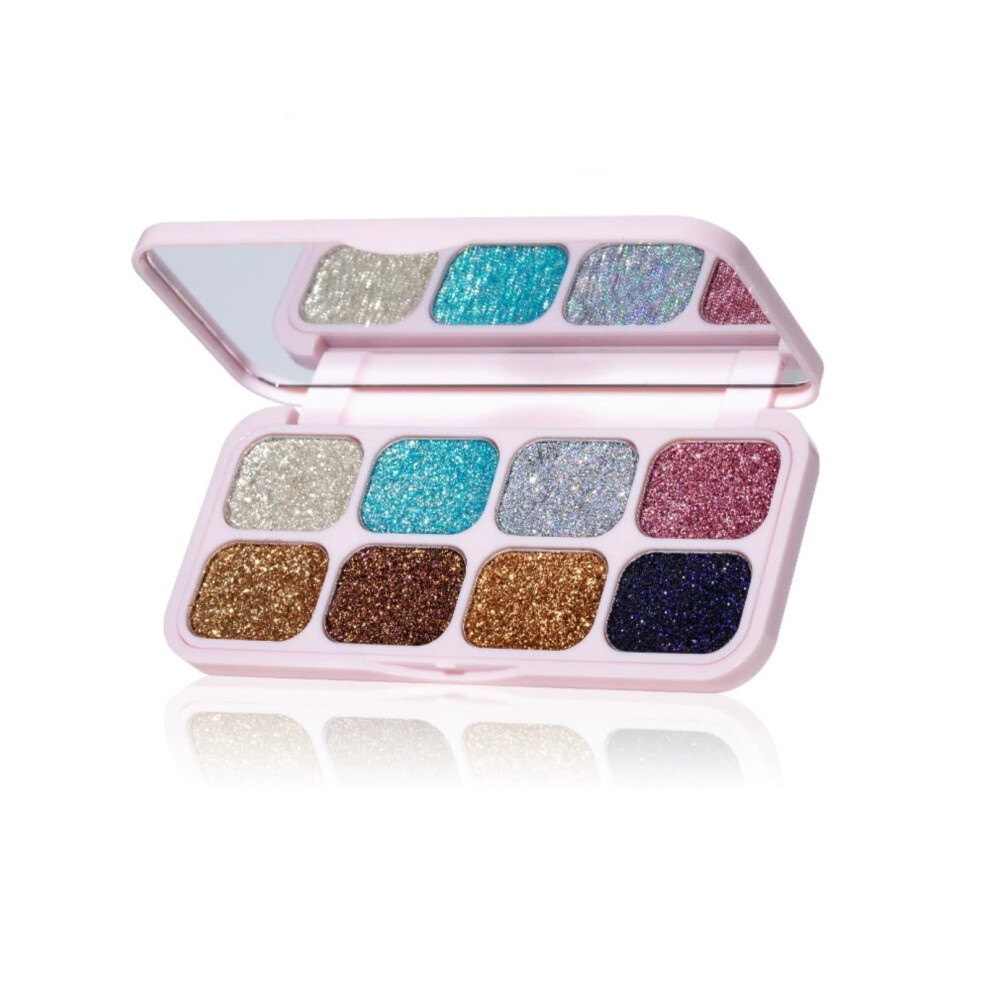 Highlighter Palette 8 Color Shimmer Glow for Face Eyes Body Contour, Silky Long Wear