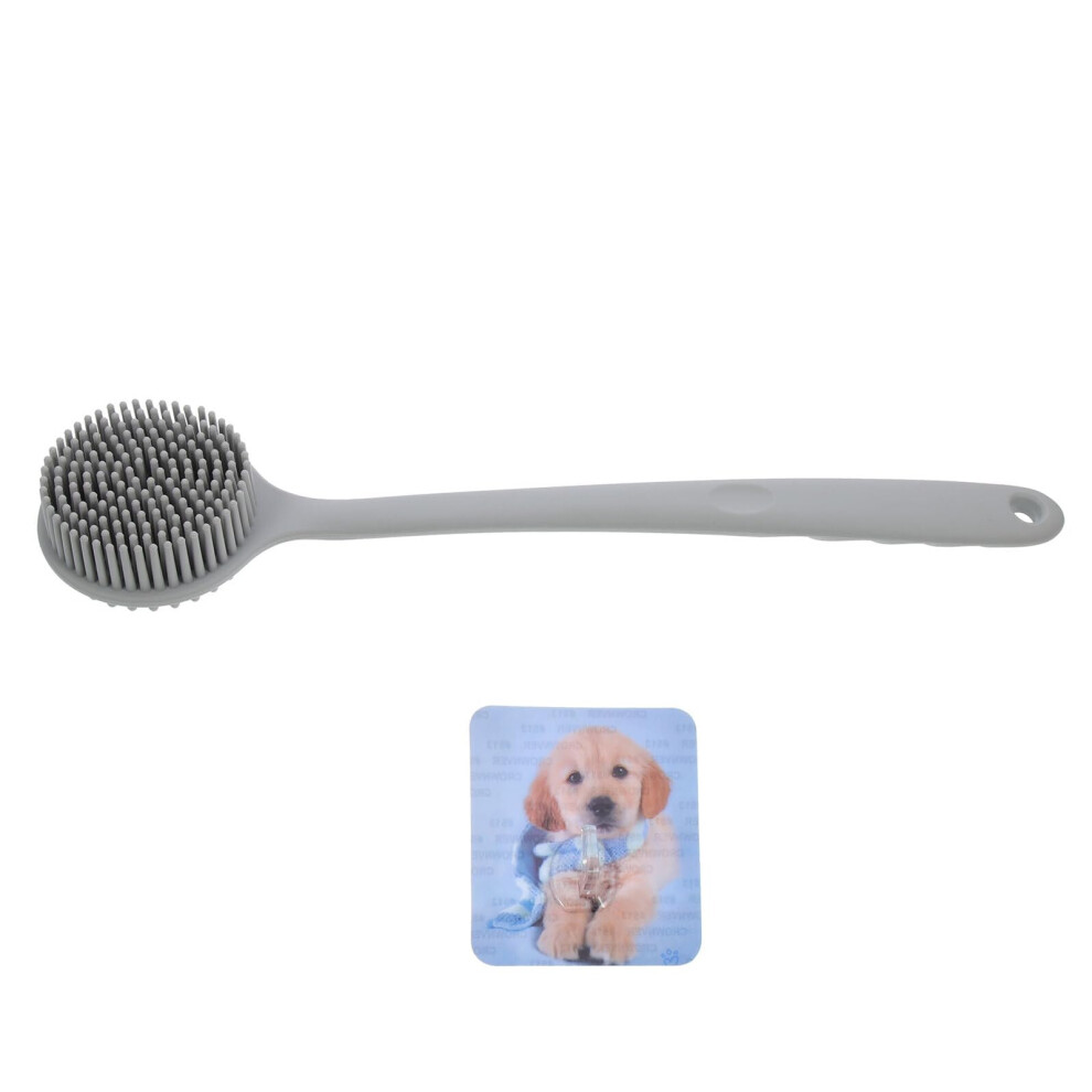 Silicone Back Scrubber with Long Handle DualSided Body Brush for Shower Exfoliating and Massage