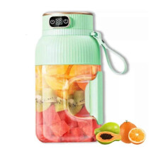 (single cup single lid, green) Multifunctional Portable Juicer Cup with Digital Display,Portable Smoothie Blend