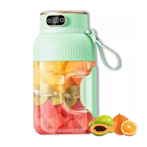 (single cup single lid, green) Multifunctional Portable Juicer Cup with Digital Display,Portable Smoothie Blend