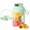 (single cup  two lids, green) Multifunctional Portable Juicer Cup with Digital Display,Portable Smoothie Blend 1