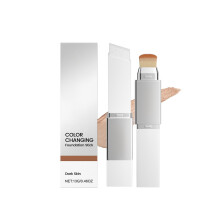 Color Changing Foundation Stick with Adaptive Shade, Dual Ended Concealer for Dark Skin, Travel Size
