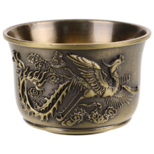 4Pcs Chinese Style Vintage Tea Cup Golden Alloy Reusable Set