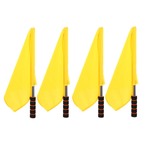 12Pcs Polyester Mini Hand Flags Yellow Parade Game Referee Flags 1