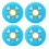 8Pcs Blue Rubber Skate Wheels Durable Roller Skates Replacement 6