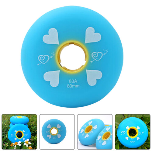 8Pcs Blue Rubber Skate Wheels Durable Roller Skates Replacement 2