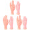 6 Pcs Manicure Practice Hand Model With Pluggable Nail Plates Rubber 2