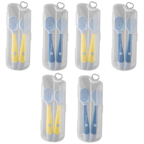 6 Sets Children Eating Training Tableware Baby Fork And Spoon 2