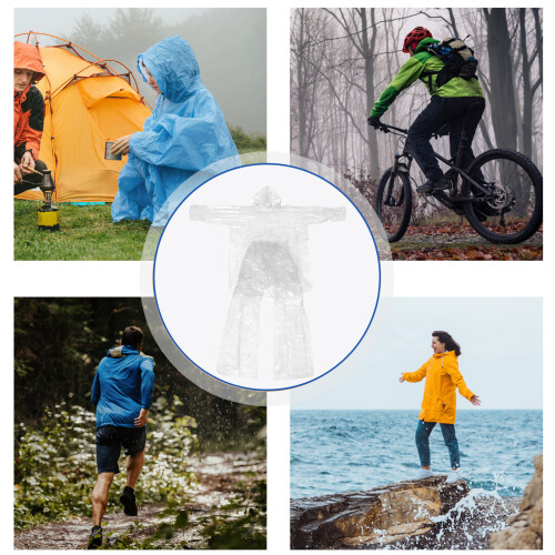 Rain Poncho Plastic 3set 51.2x27.6x0.2in 2