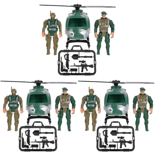 3 Sets Soldier Model Realistic Models Mini Helicopter Kit Child 1