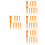 40Pcs Replacement Plastic Golf Tees Orange Durable for Indoor Outdoor 10