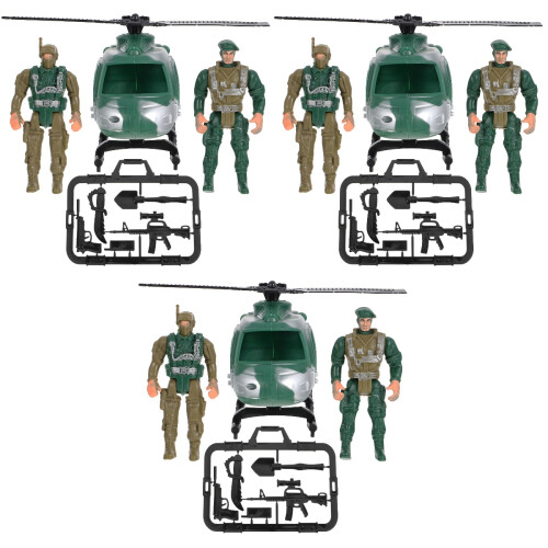 3 Sets Soldier Model Realistic Models Mini Helicopter Kit Child 2