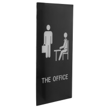 Self-Adhesive Black Acrylic Office Door Sign Durable Wall Decor