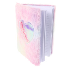 2Pcs Cute Plush Cartoon Locked Diary for Girls Portable Multi-Color