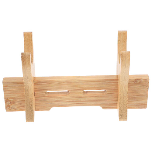 4Pcs Bamboo Cutter Organizer Beige Kitchen Cutter Stand Sturdy Storage 1