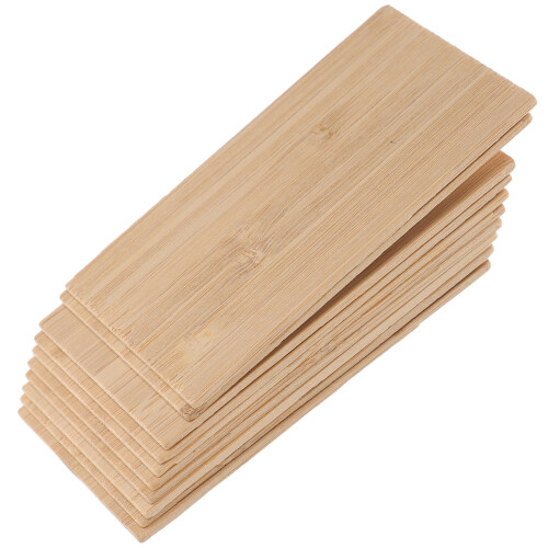 20Pcs Unfinished Bamboo Rectangular Cutouts DIY Decor Gift Tags 1