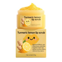 Turmeric Lemon Lip Scrub for Dry Lips Gentle Exfoliation and Deep Hydration Yellow One Size