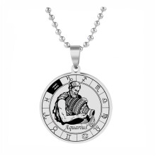 Csillagkép ékszer Neki és Férfinak, Nikkelmentes Zodiákus Nyaklánc Asztrológiai Medállal Gravírozott Dizájnnal, Sterling Ezüst Bevonattal,