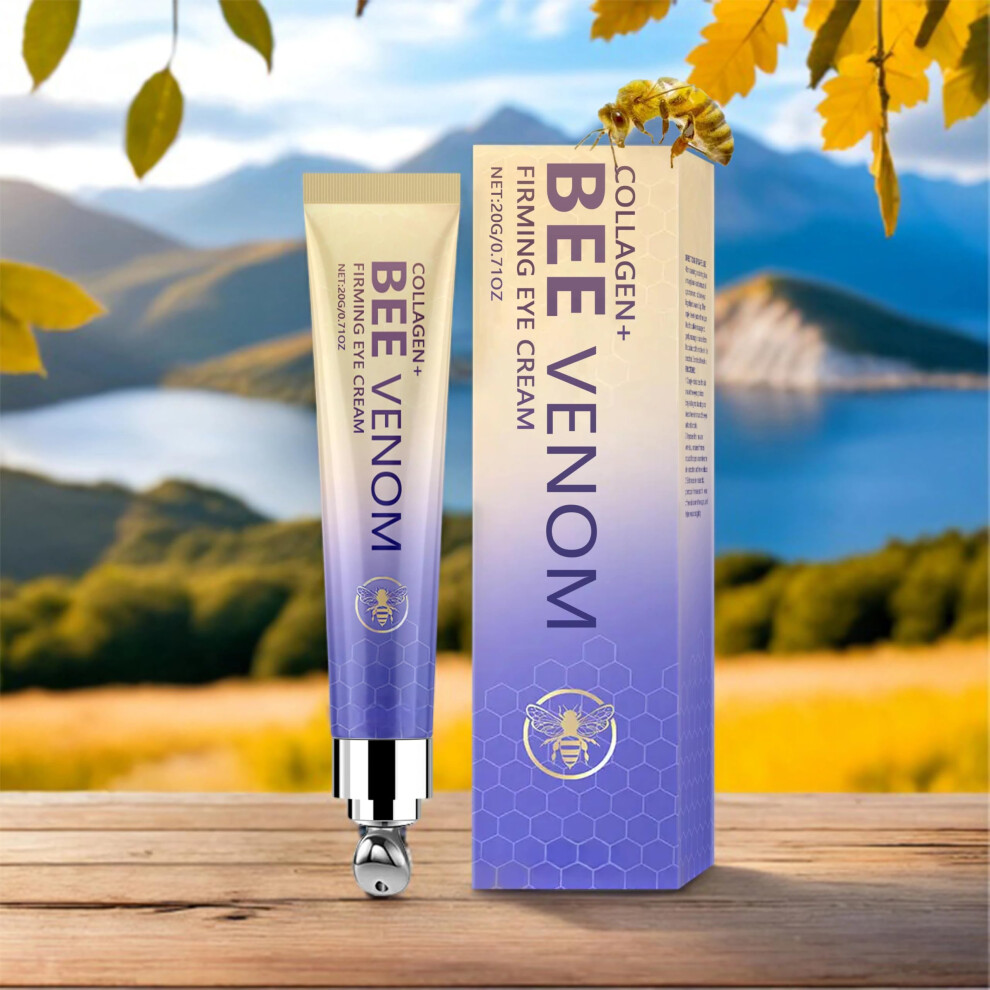 Cream/Dark Bee Venom Collagen Anti Aging Eye For Circles And Puffiness With Massager 0.71Oz