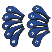 10 pezzi di copritutto per ferroda golf con numeri, apertura ampia, blu reale/nero