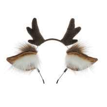 Weihnachts-Stirnband mit Rentiergeweih für festliche Anlässe: Einzigartiges Design mit weißem Geweih für Maskenbälle und Themenpartys, bequemer