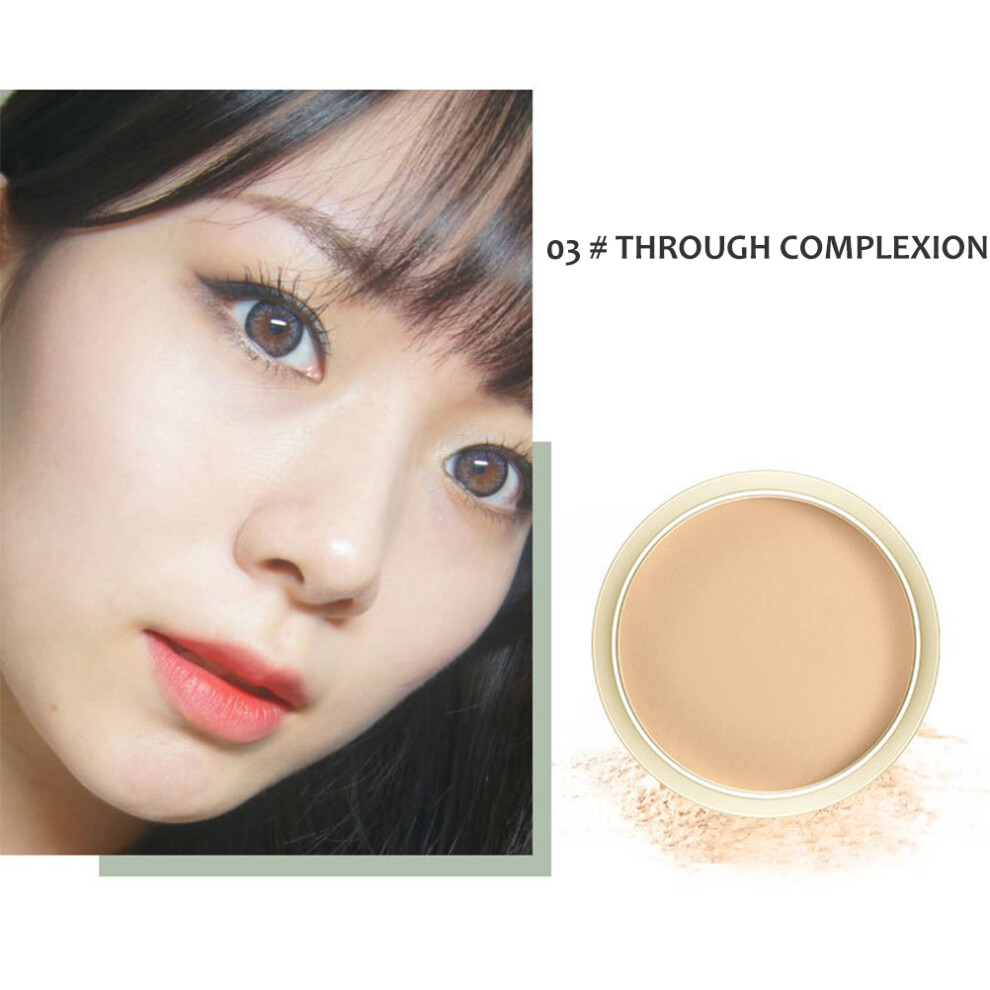 Lightweight Breathable Makeup Pressed Powder, Long Lasting Oil Control Conceal Imperfections Sweatproof Pressed Finishing Powder With Built-In Puff M